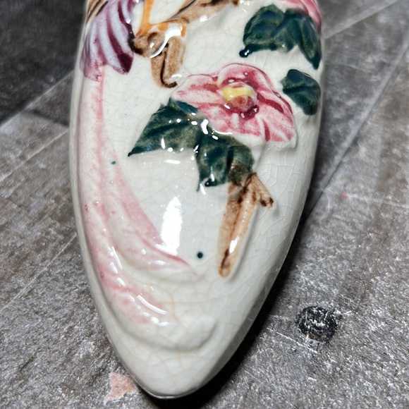 Vintage 30's Hand Painted Wall Sconce with Artificial Greenery Made Japan - Picture 3 of 8